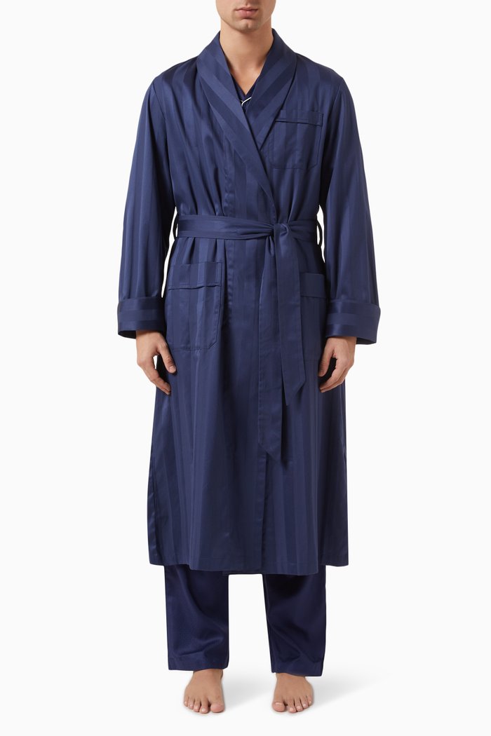 

Lingfield Robe in Cotton, Blue