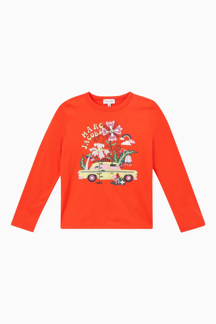 

Nature Print T-shirt in Jersey, Orange