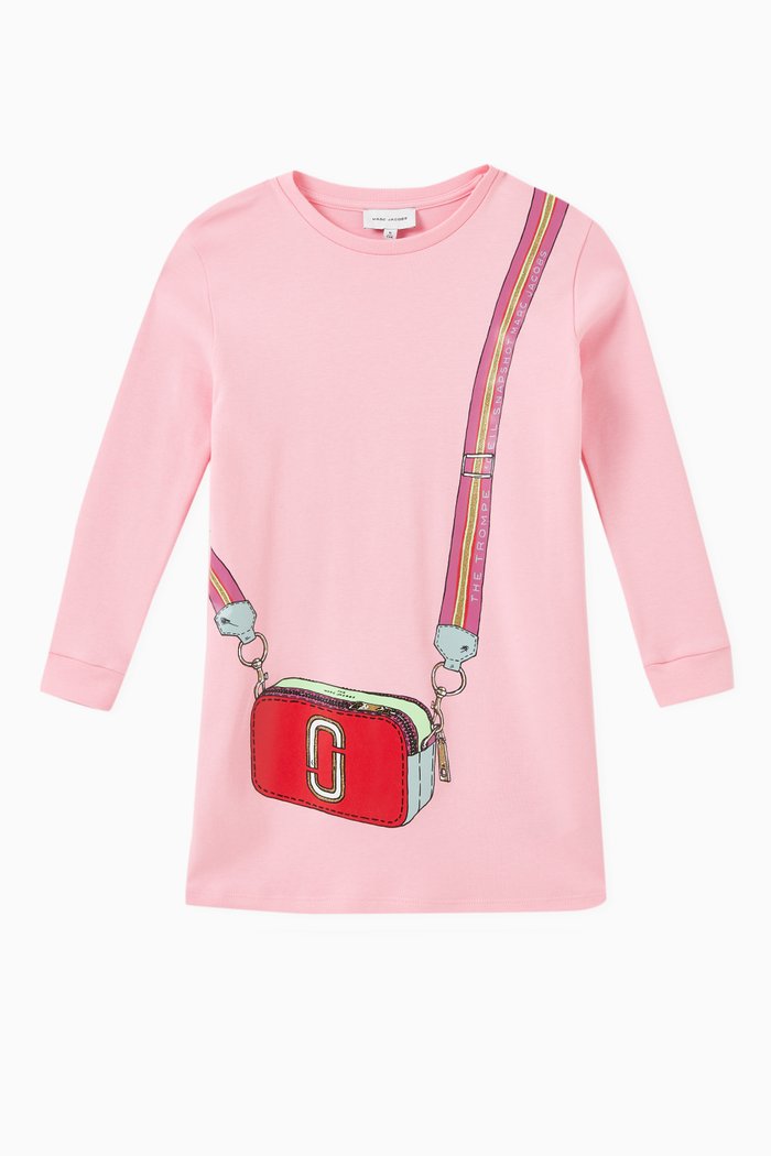 

Logo Cross Bag Dress in Cotton, Pink
