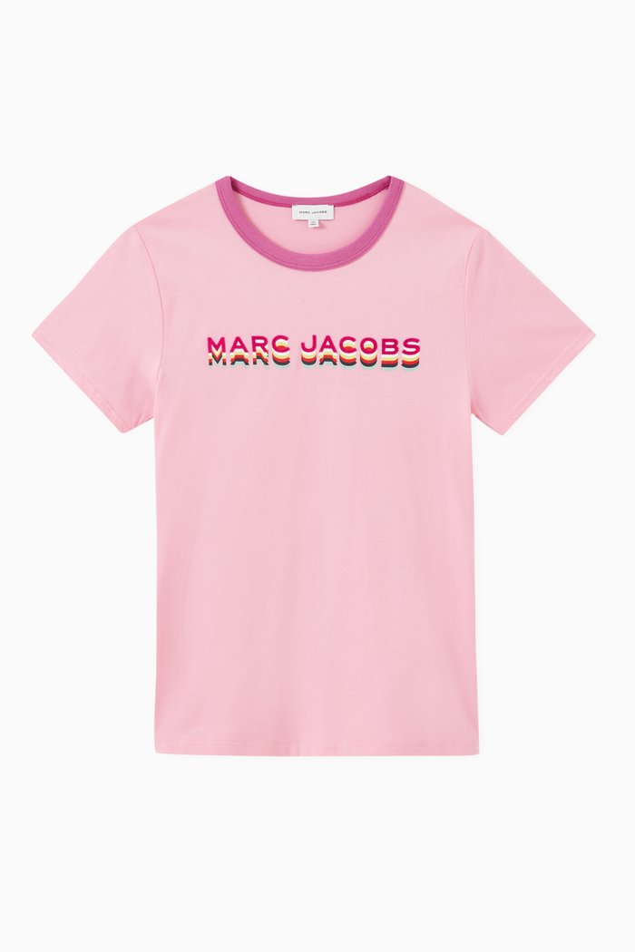 

Logo Print T-Shirt in Jersey, Pink