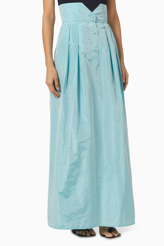 

Maxi Skirt in Silk Taffeta, Blue