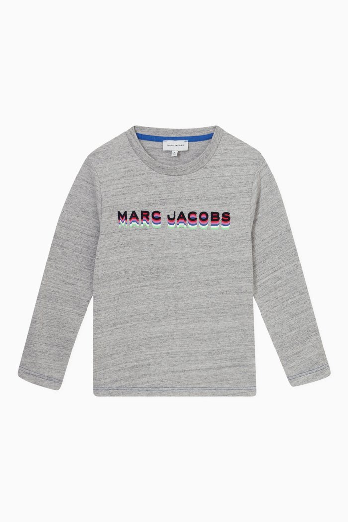 

Logo Print T-shirt in Organic Cotton Jersey, Grey
