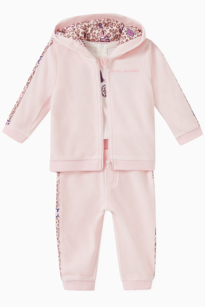 

Leopard Detail Tracksuit, Set of Three, Pink