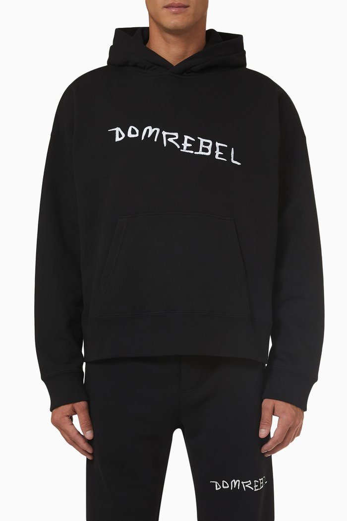 

Caveman Boxy Pullover in Fleece, Black