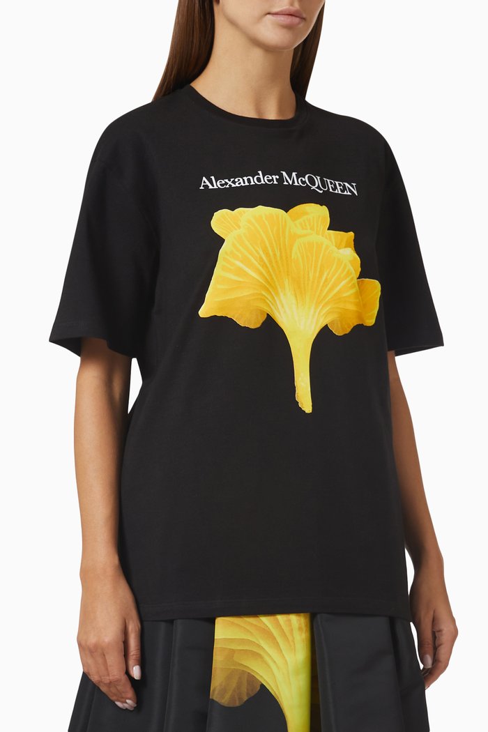 

Mushroom-print T-shirt in Jersey, Black