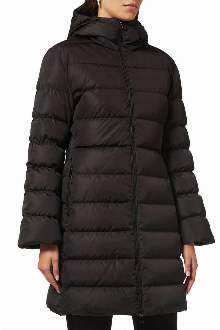 

Dombes Long Puffer Coat in Matte Nylon, Black