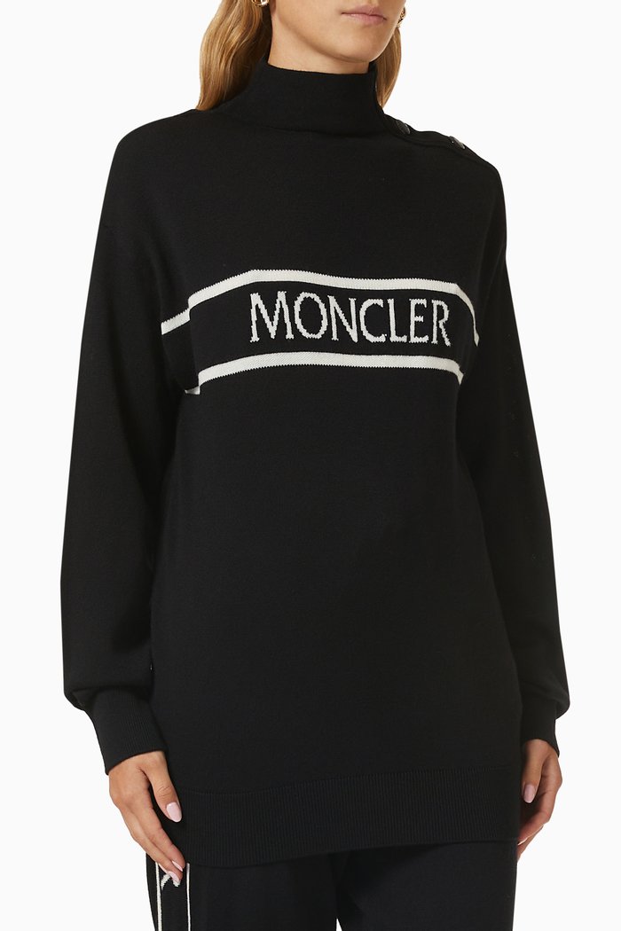 

Logo Turtleneck Sweater in Knit, Black