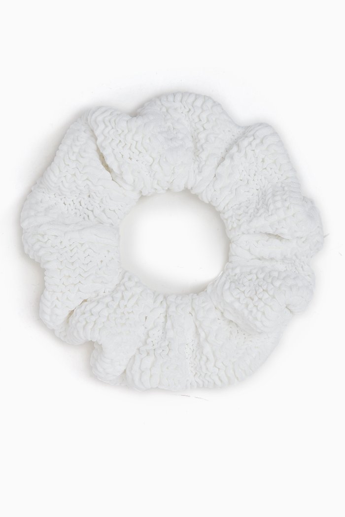 

Scrunchie in Crinkle Fabric, White