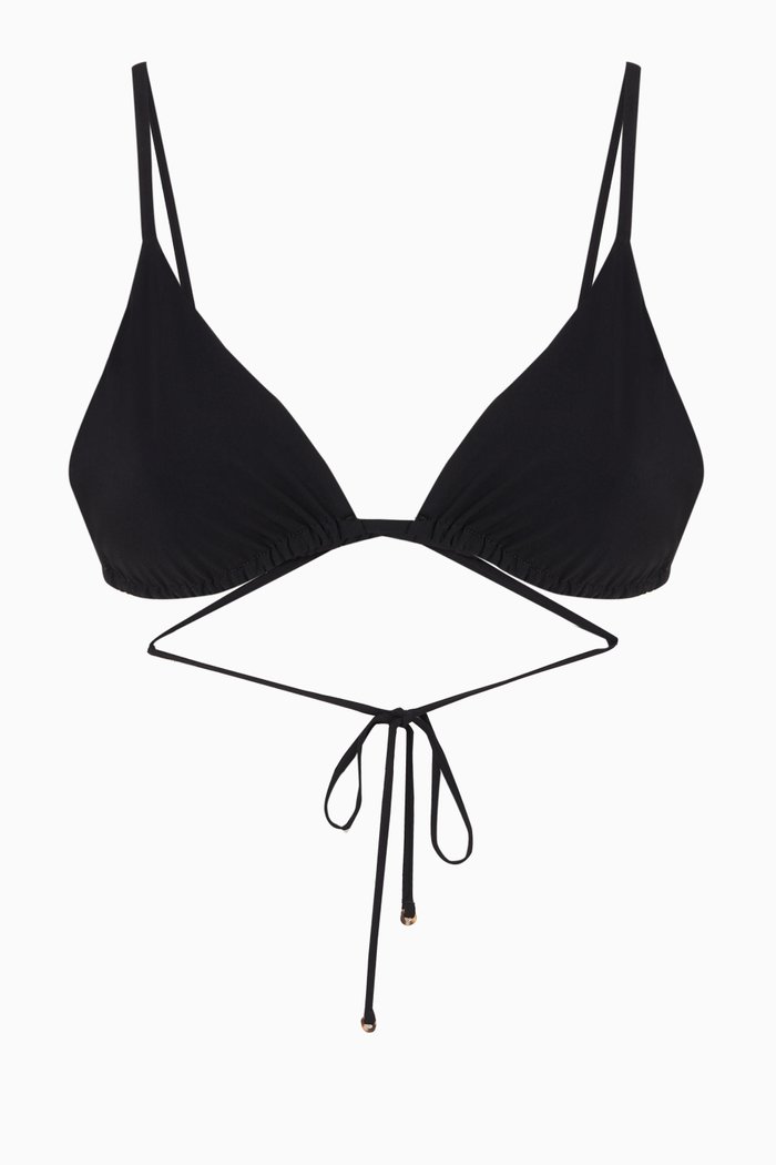 

The Triangle Bikini Top in Stretch Nylon, Black