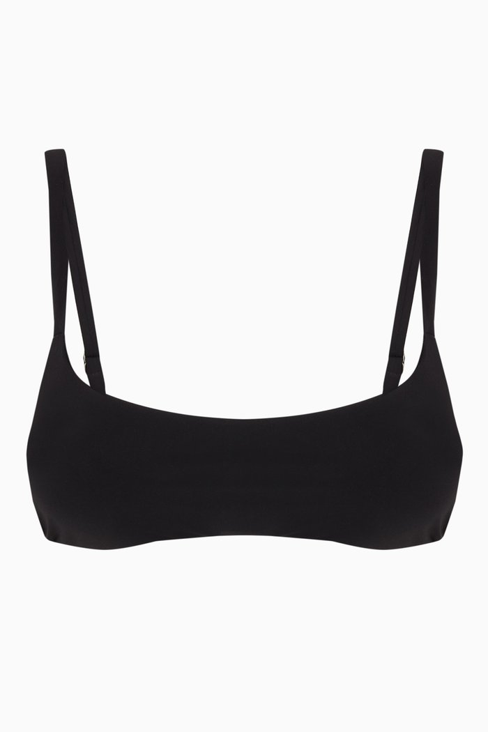 

The Square Neck Bikini Top in Stretch Nylon, Black