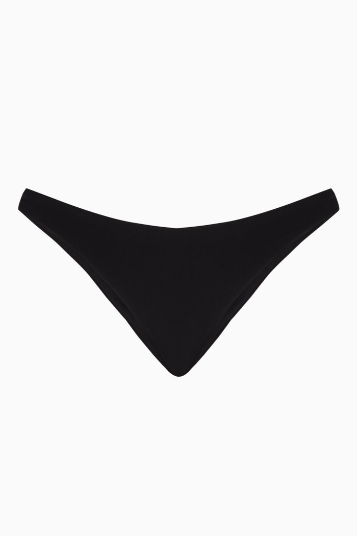

Eighties High-cut Bikini Bottom in Stretch Nylon, Black
