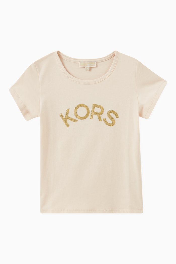 

Glitter Logo Print T-shirt in Cotton Jersey, Neutral
