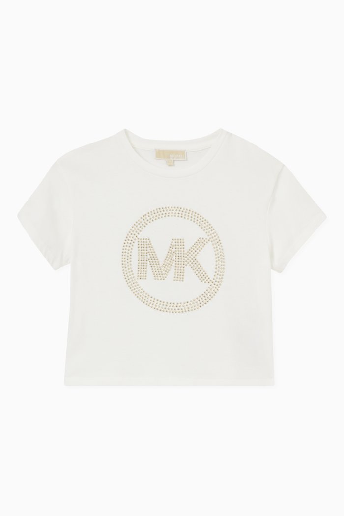 

Cropped Logo T-shirt in Cotton Jersey, Neutral