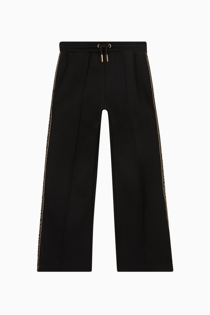 

Logo Wide-leg Pants in Polyester, Black