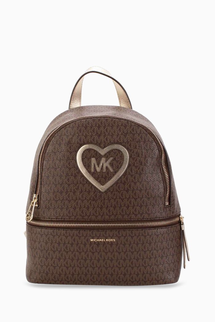 

Logo Backpack in Faux Leather, Brown