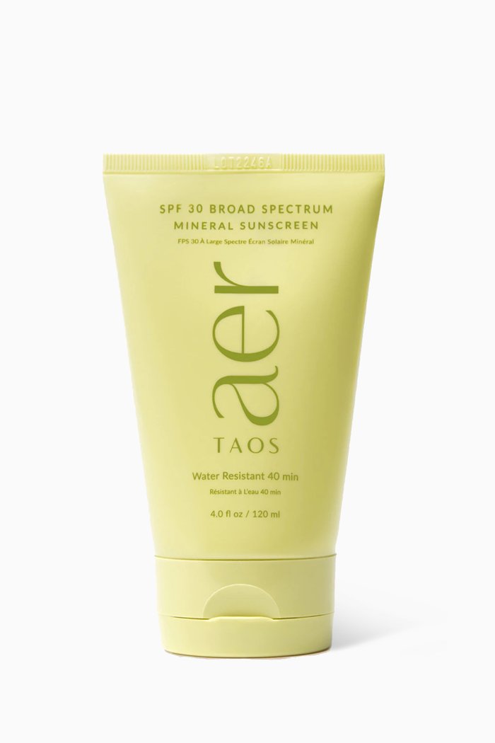 

Taos Aer SPF 30 Mineral Sunscreen, 120ml, Multicolour