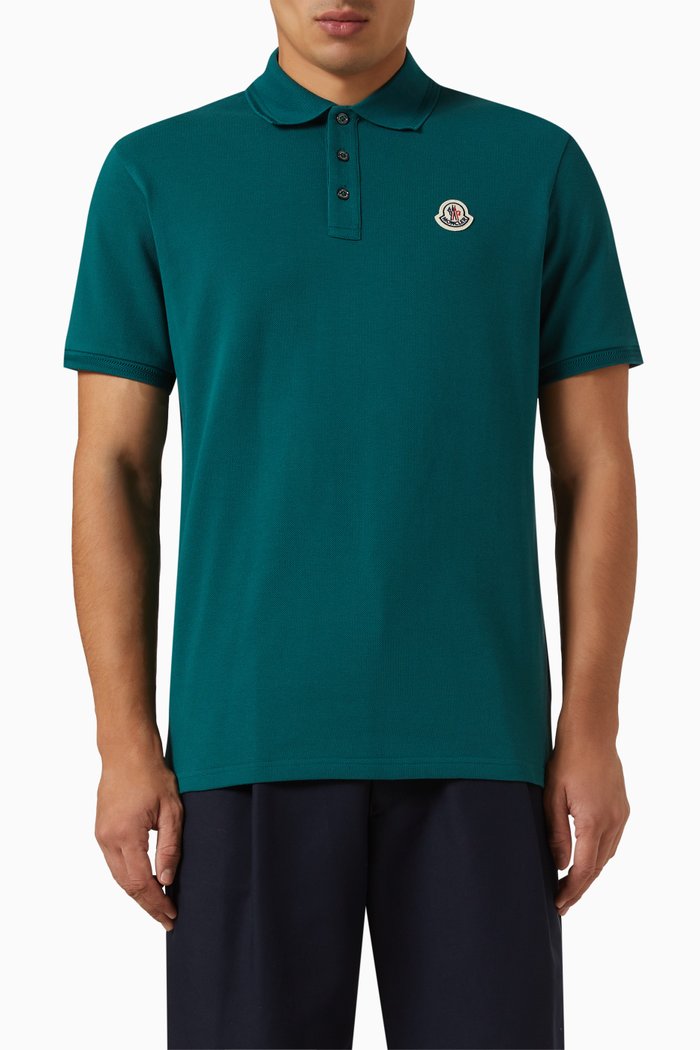

Logo Polo Shirt in Cotton Piqué, Green