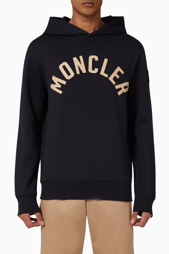 

Logo Hoodie in Cotton Fleece, Blue