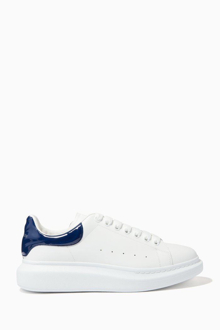 

Oversized Low-top Sneakers in Leather, White