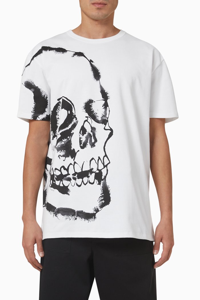 

Watercolour Skull T-shirt in Cotton, Multicolour