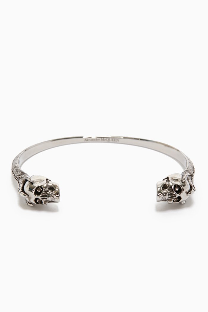 

Victorian Skull Cuff Bracelet in Brass, Black