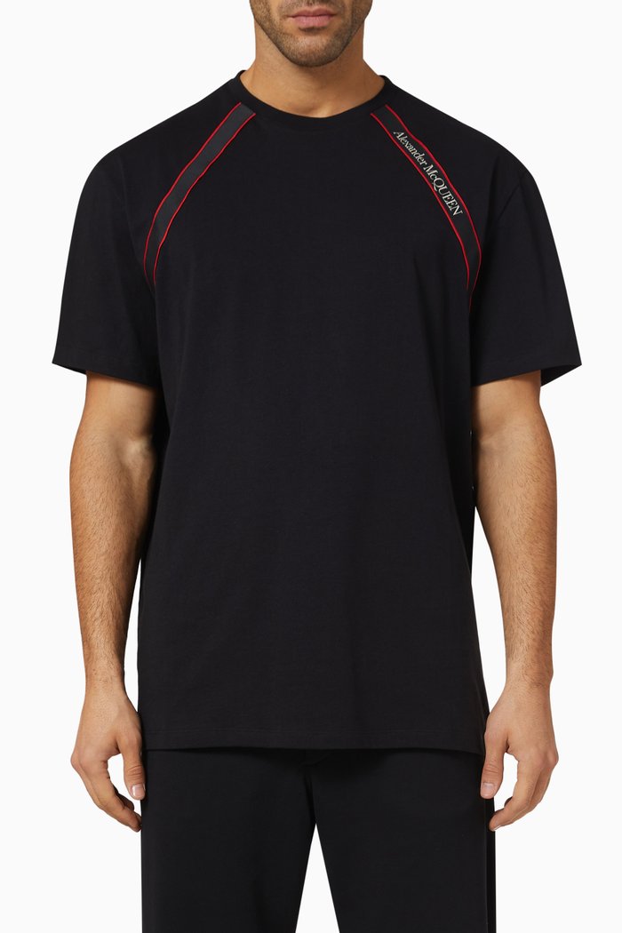 

Selvedge Logo Tape T-shirt in Cotton-jersey, Black