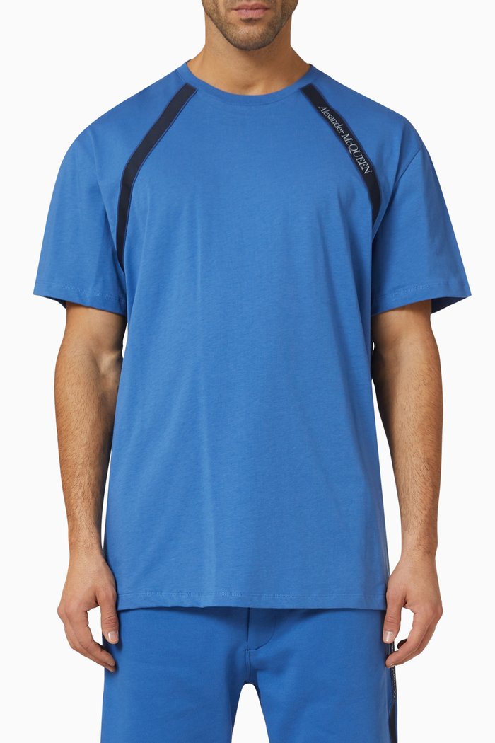 

Selvedge Logo Tape T-shirt in Cotton-jersey, Blue