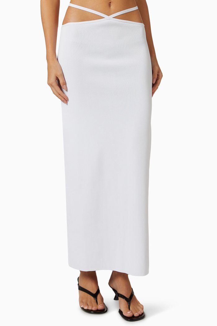 

The Raine Skirt in Viscose-blend Jersey, White