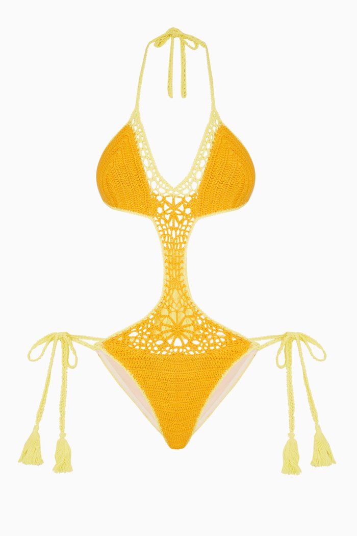 

The Marina One-piece Swimsuit in Crochet Cotton, Orange