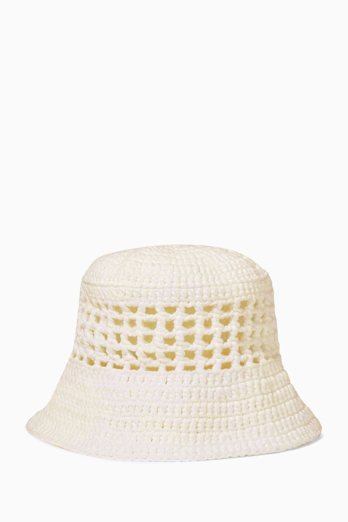 The Bucket Hat in Cotton Crochet, White