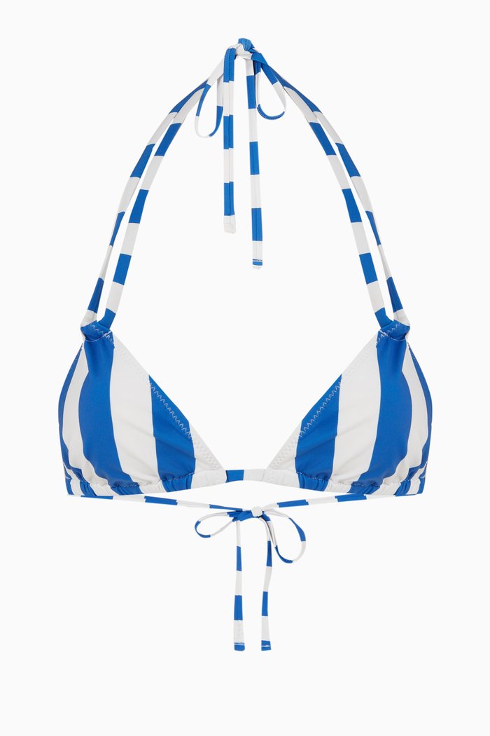 

The Tenley Bikini Top in Stretch Nylon, Blue