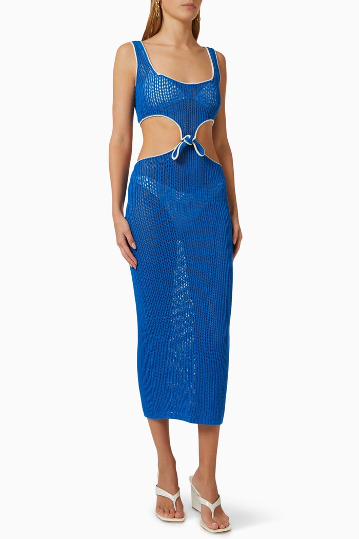

The Bailey Dress in Crochet, Blue