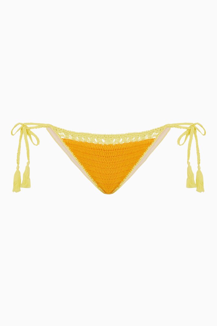 

The Iris Bikini Brief in Cotton Crochet, Orange