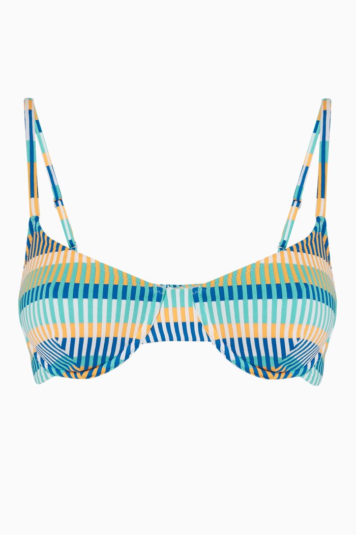 

The Ginger Bikini Top in Stretch Nylon, Multicolour