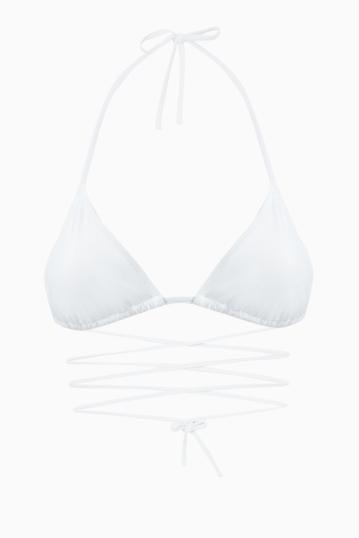 The Alexia Bikini Top in Stretch Nylon, White