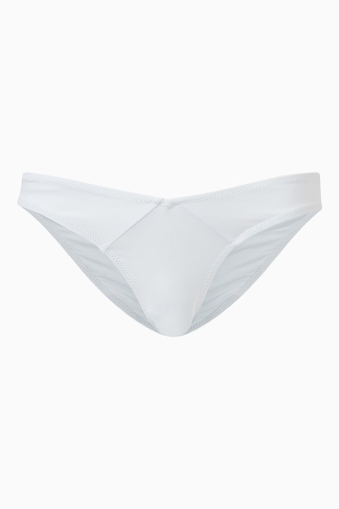 

The Alexia Bikini Bottom in Stretch Nylon, White