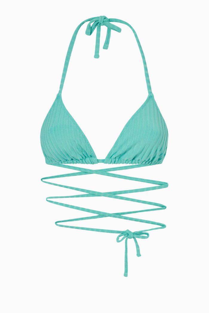 

The Alexia Top in Rib-knit Nylon, Blue