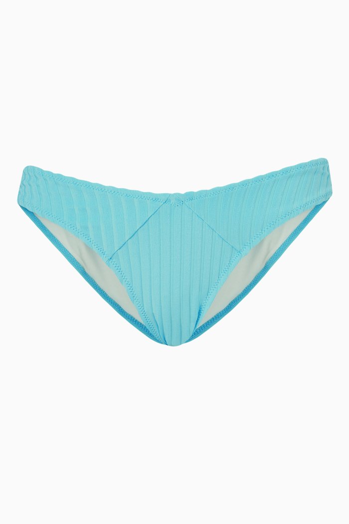 

The Alexia Bikini Briefs in Rib-knit Nylon, Blue