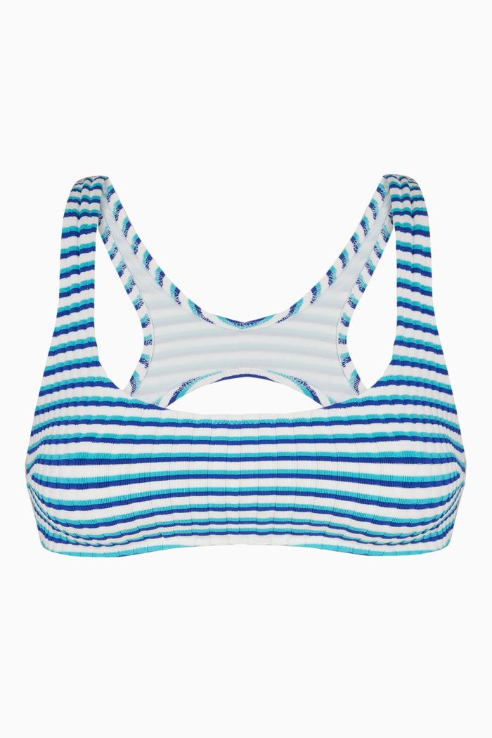 

Jayden Bikini Top in Ribbed Knit, Blue