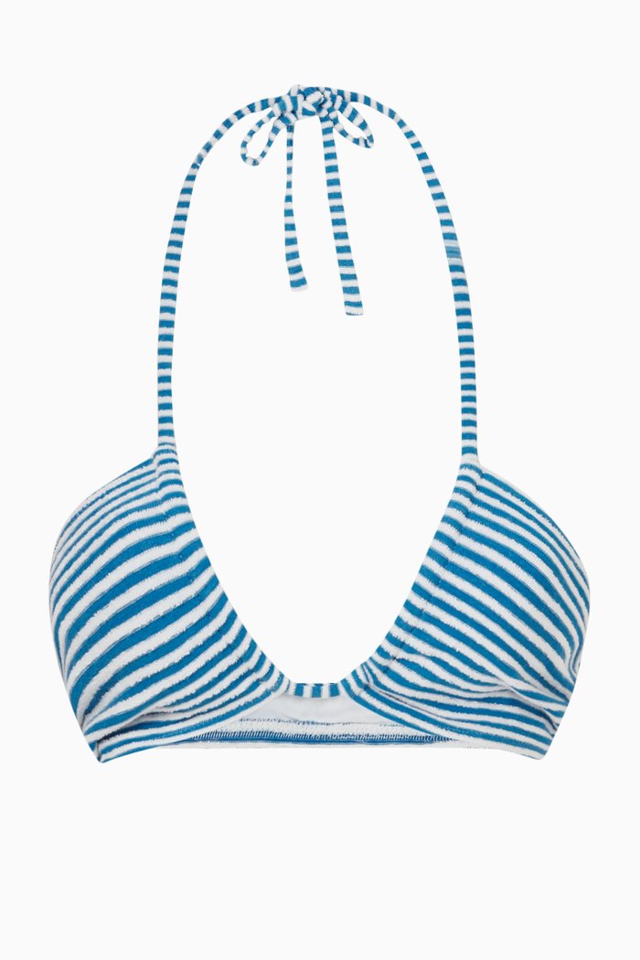 

The Ryder Bikini Top in Terrycloth, Blue