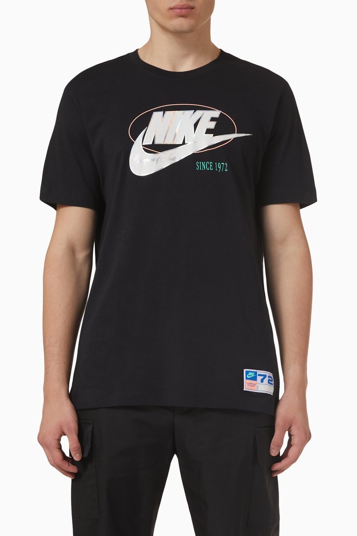 

Varsity T-shirt in Cotton, Black