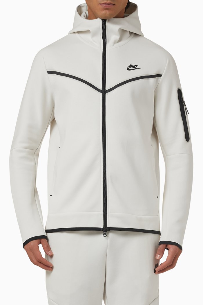 Sportswear Tech Zip-up Hoodie in Fleece, Neutral