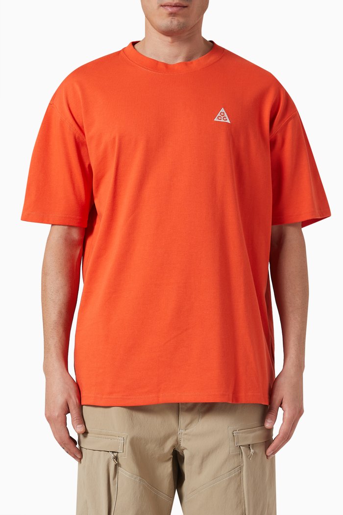 

ACG Logo-embroidered T-shirt in Recycled Jersey, Orange
