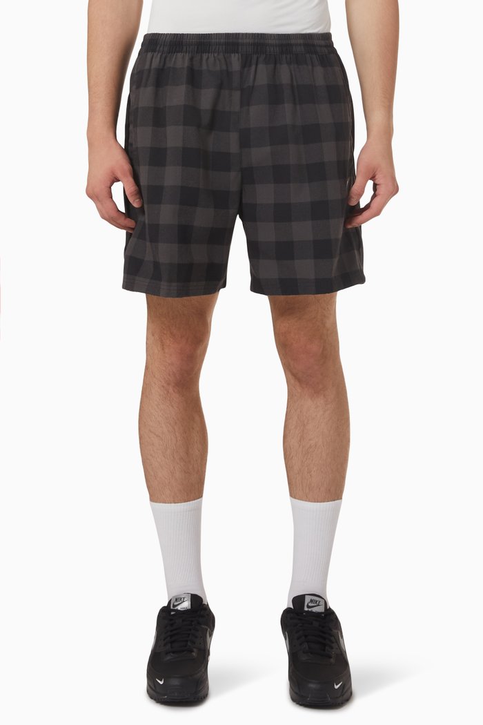 

Plaid Shorts in Cotton, Black