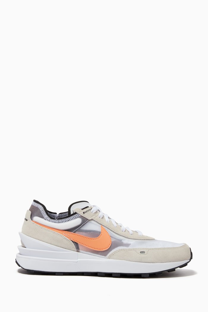 

Waffle One Sneakers in Suede & Mesh, White