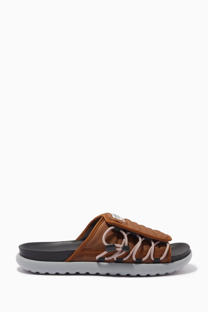Asuna 2 Slide Sandals in Recycled Nylon, Brown