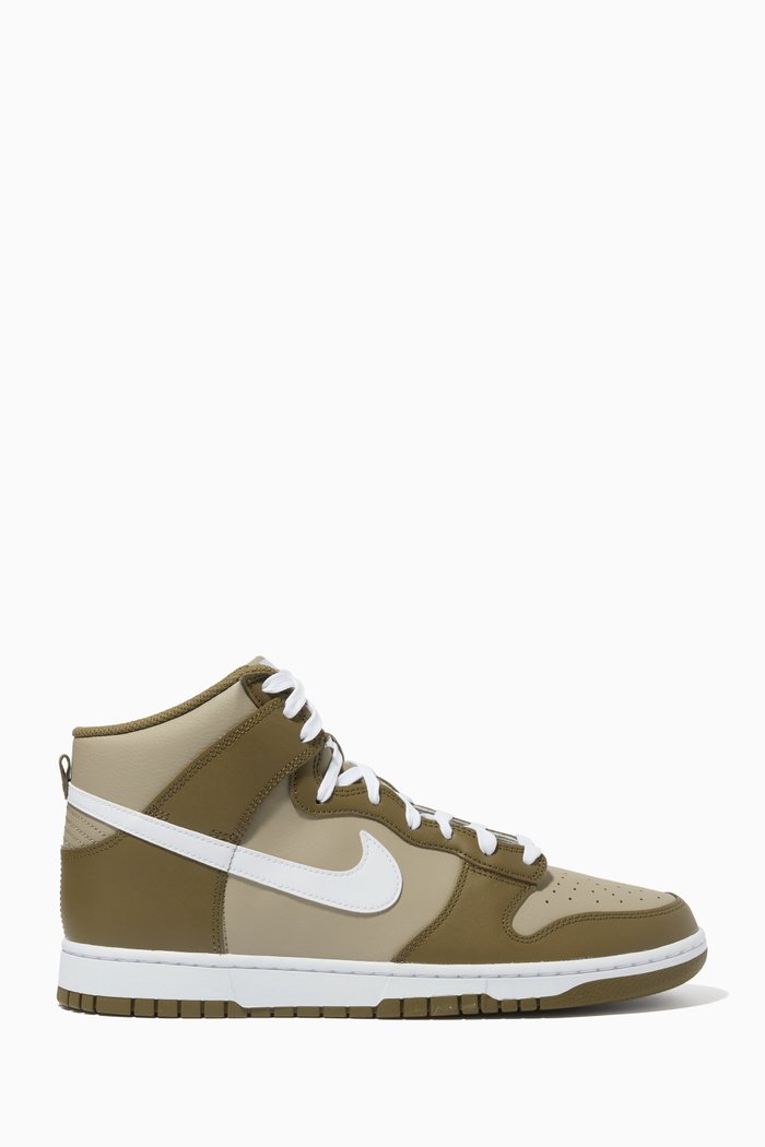 

Dunk High Retro Sneakers in Leather, Neutral
