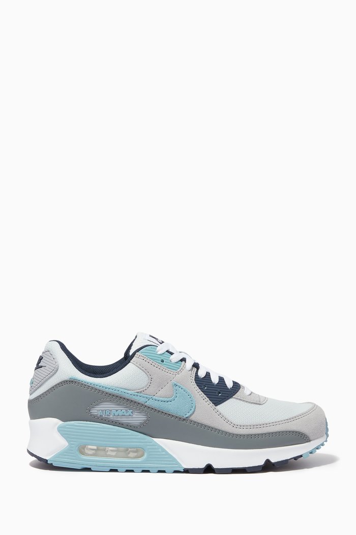 

Air Max 90 Sneakers in Mesh & Leather, Grey