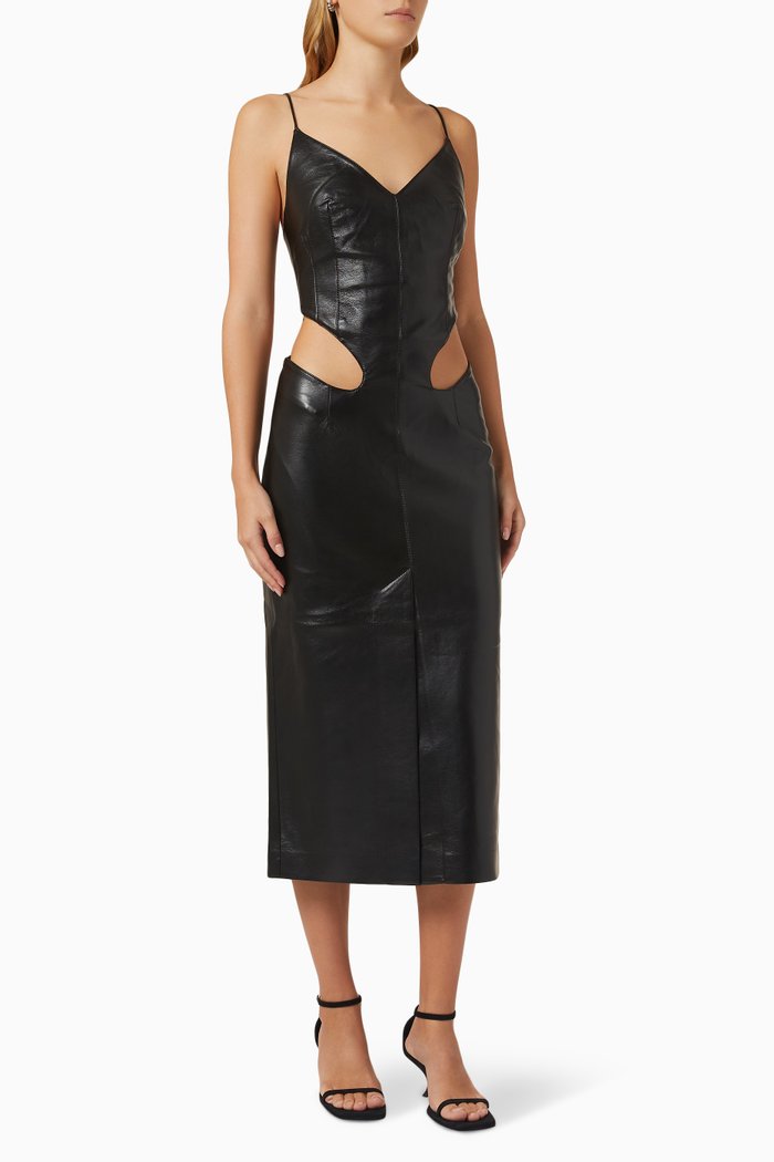 

Cut-out Midi Dress, Black