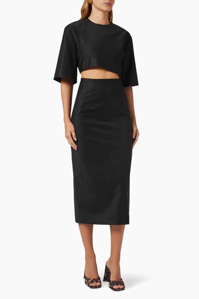 

Waist Cut-out Dress, Black